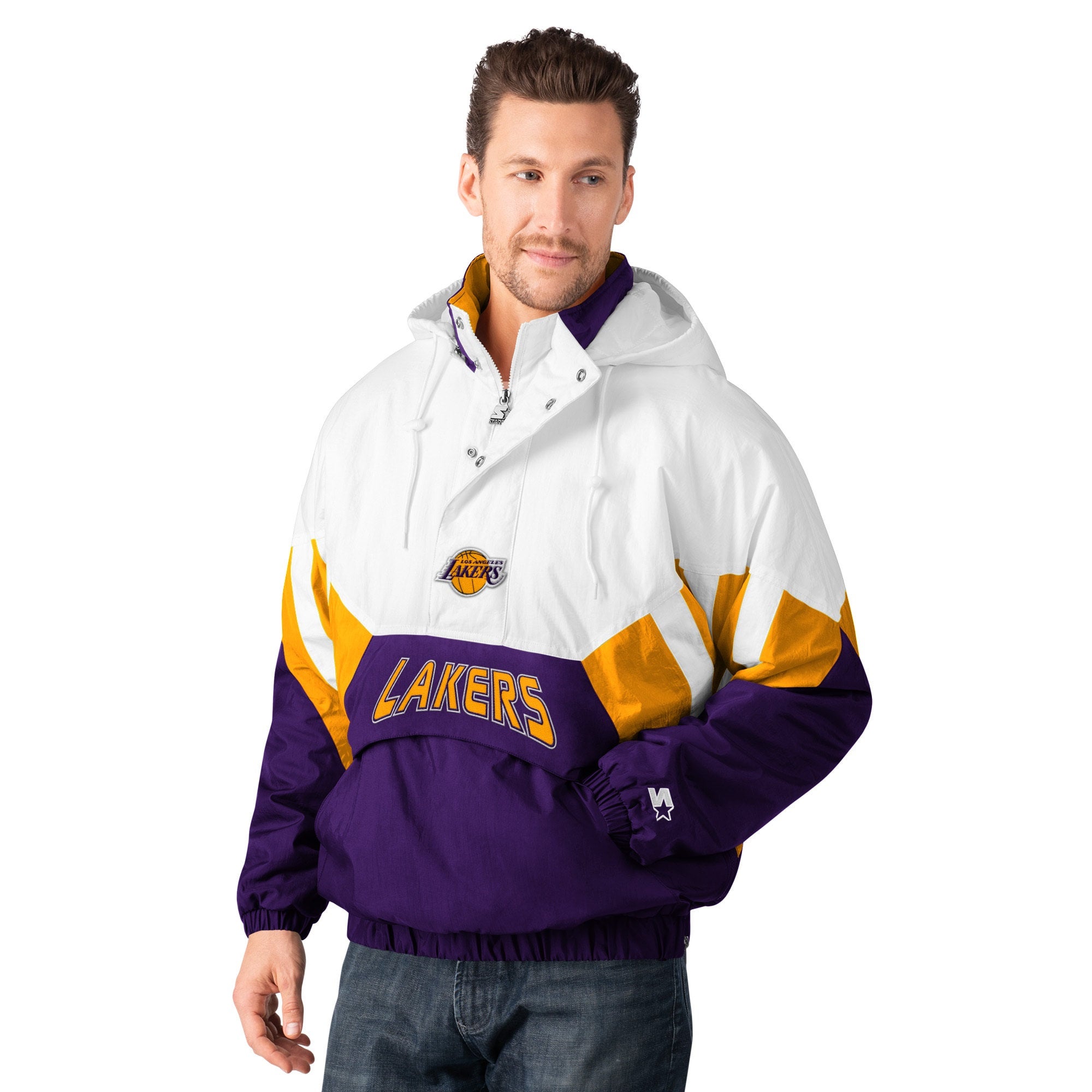 Starter Los Angeles Lakers Winter Pullover Jacket ALL REAL ALL